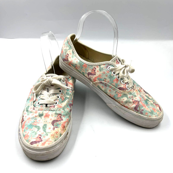 Vans Glitter Shimmer Mermaid Skater Sneaker Lace Up Shoes Short Top Women's 8 - Picture 1 of 12